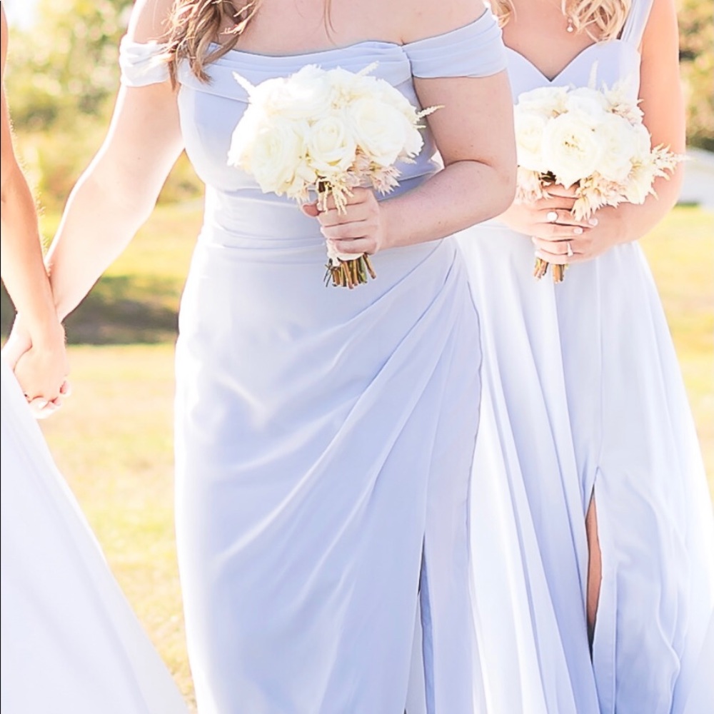 Floor Length Ice Blue Gown or Bridesmaids Dress